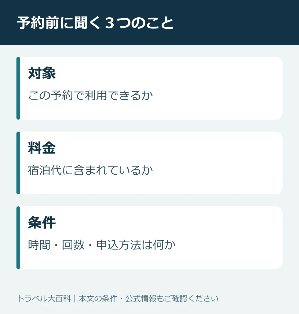 ホテルのサービス利用前に確認したい条件と料金